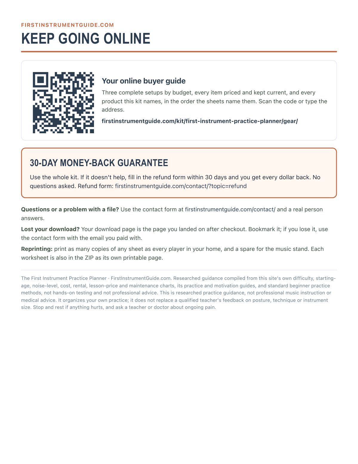 Buyer guide and guarantee